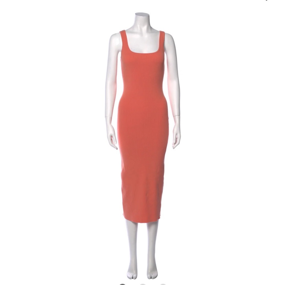 NWT. INTERMIX Coral midi dress.